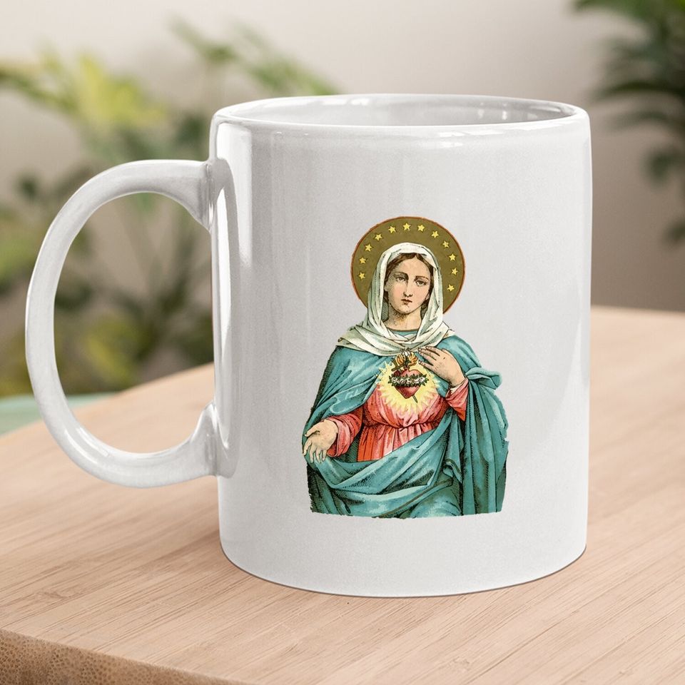 Immaculate Heart Of Mary Our Blessed Mother Catholic Vintage Coffee Mug