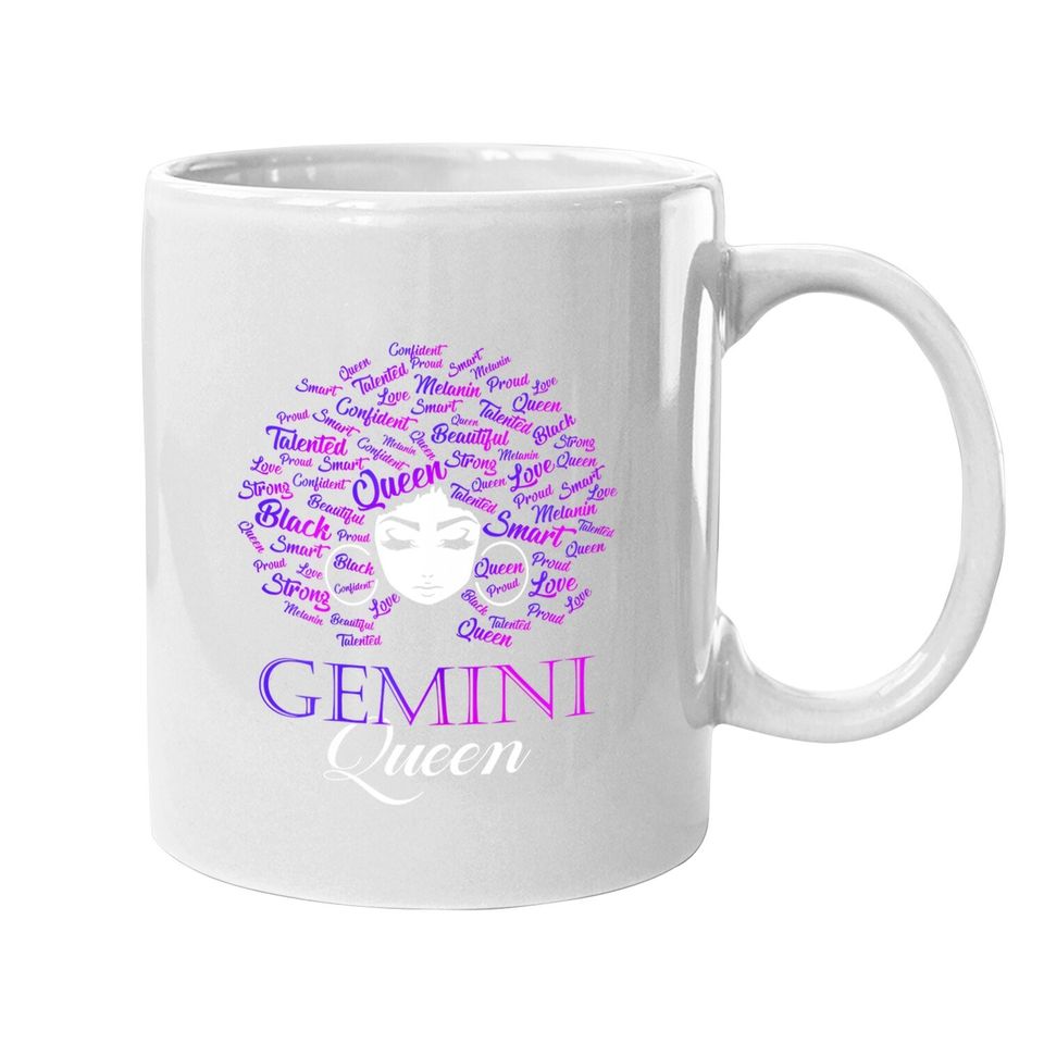 Black Afro Hair Gemini Queen Birthday Coffee Mug