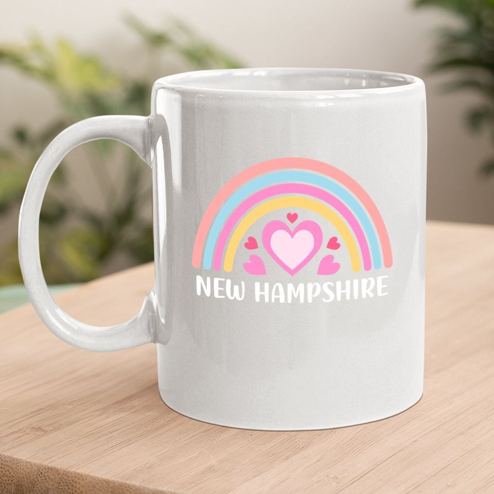 New Hampshire Rainbow Hearts Coffee Mug