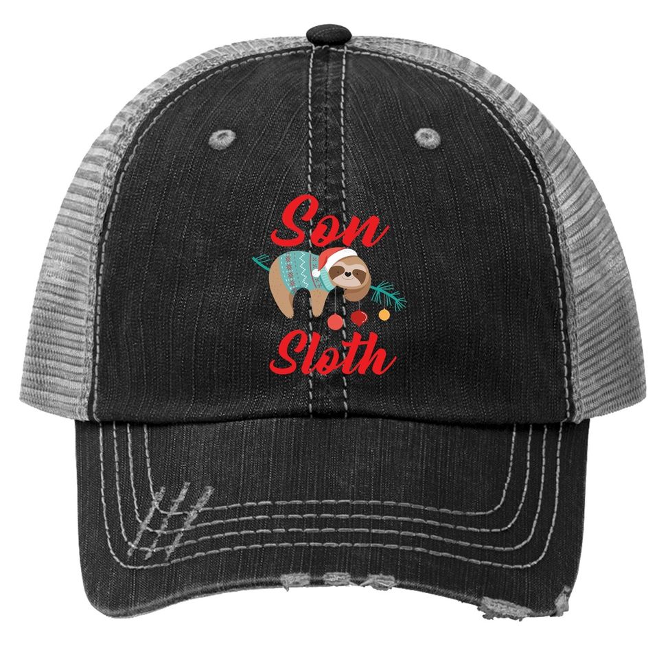 Sloth Christmas Family Matching Son Trucker Hat