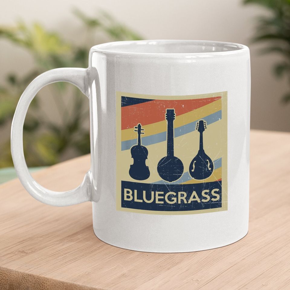 Bluegrass Vintage Music Instruments Retro Coffee Mug