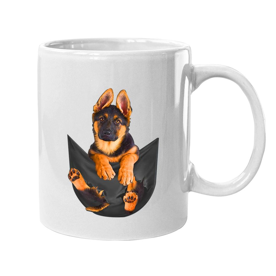 Pocket German Shepherd Puppy! Dog Coffee Mug