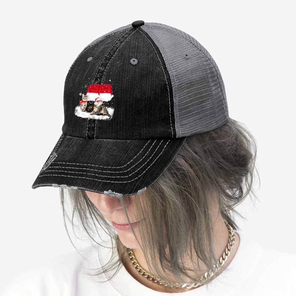Cats And Santa Claus For Cat Lover Classic Trucker Hat