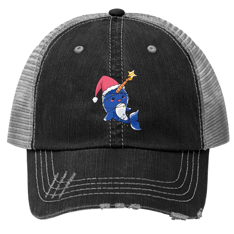 Narwhal Christmas Trucker Hat