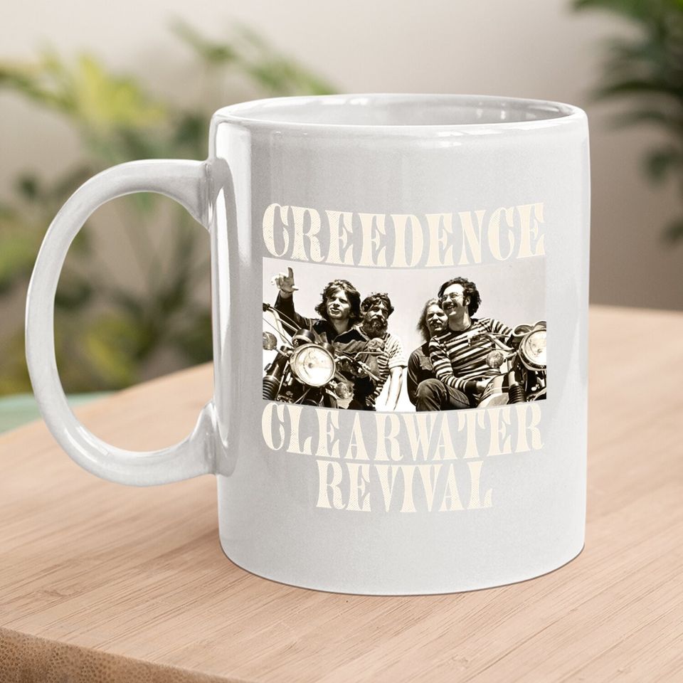 Creedence Clearwater Revival American Rock Band Bikes Photo Adult Short Sleeve Coffee Mug Graphic Mug