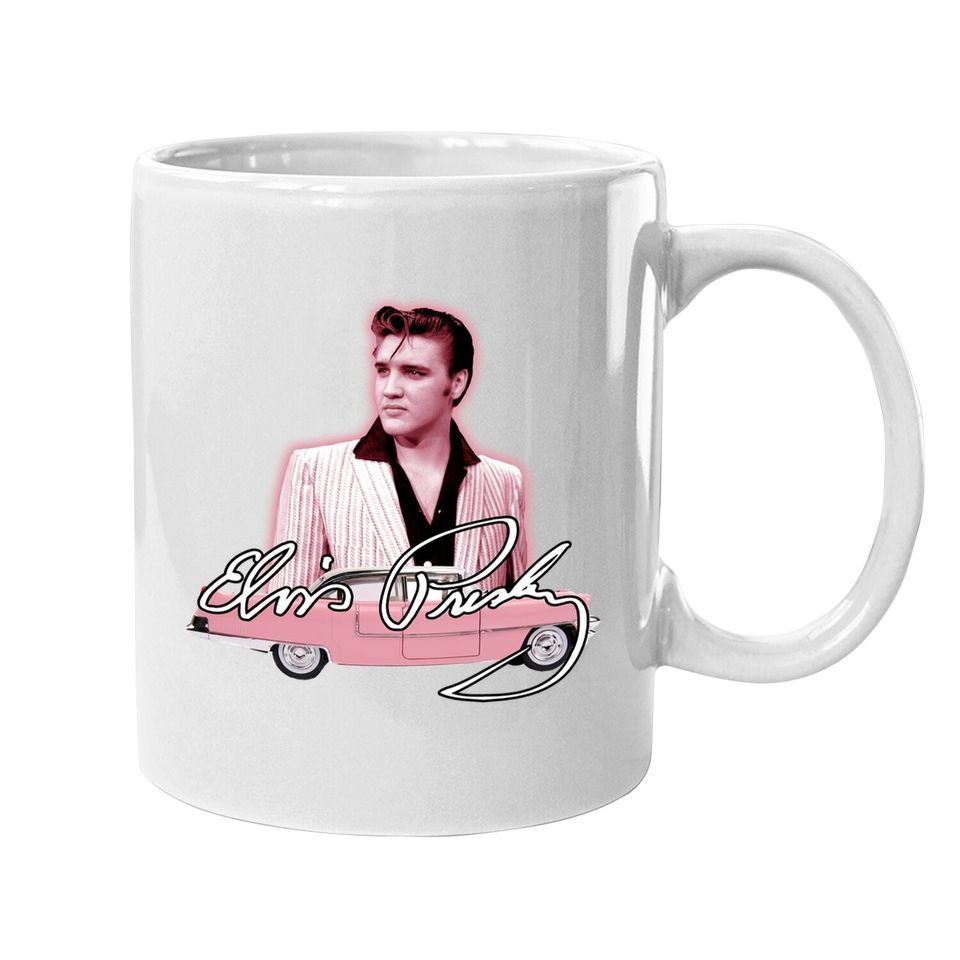 Elvis Pink Classic Car Coffee Mug