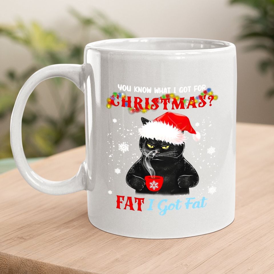 Black Cat I Got Fat For Christmas Classic Coffee Mug