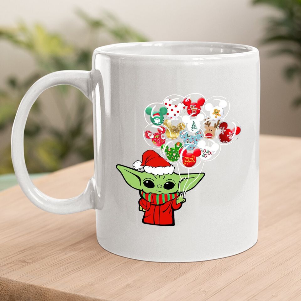 Baby Yoda Christmas Disney Balloon Coffee Mug