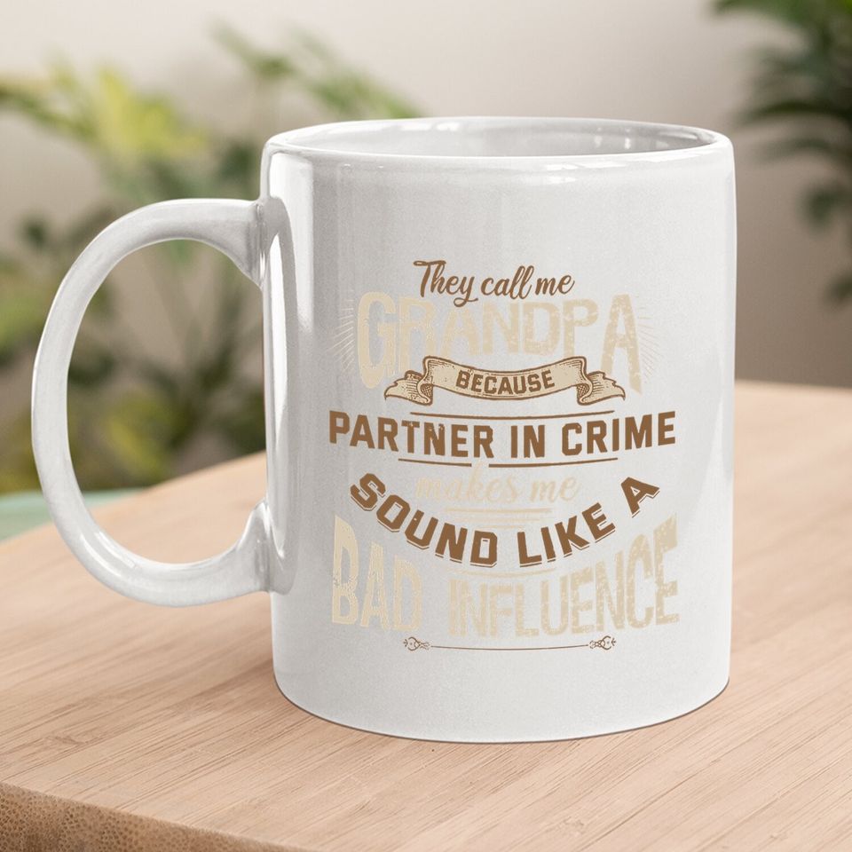 Funny Grandpa, Partner In Crime Phrase, Granddad Humor Coffee.  mug
