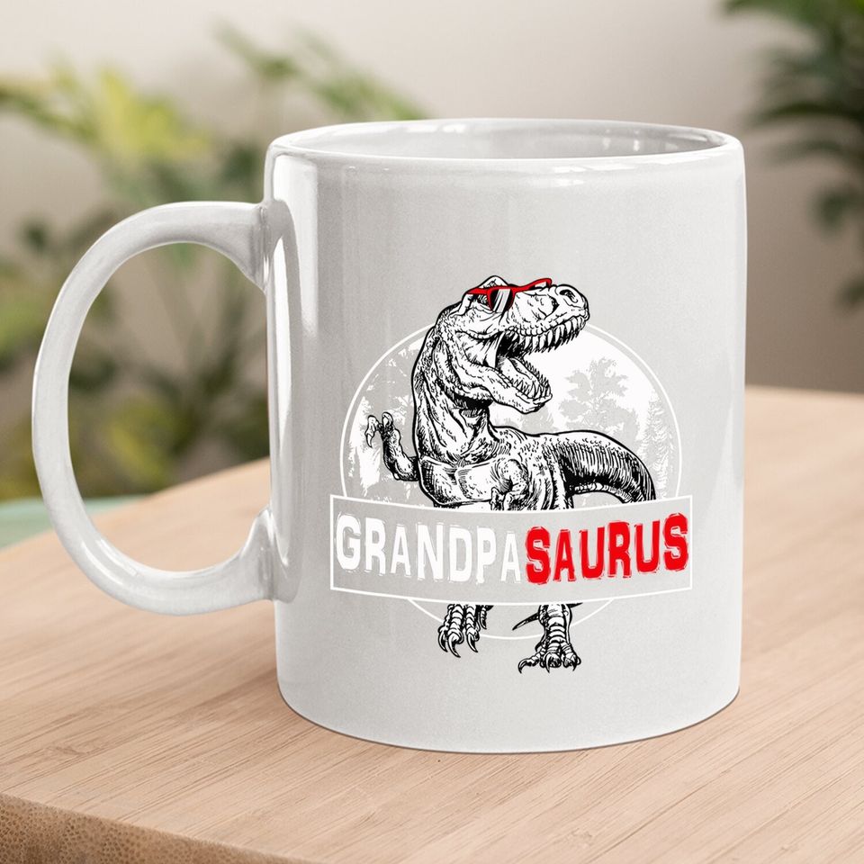 Father's Day Grandpasaurus T Rex Dinosaur Grandpa Saurus Coffee.  mug