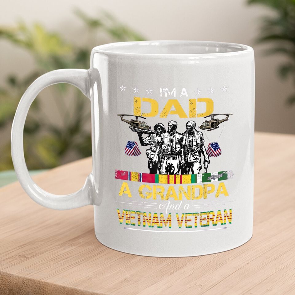 Dad Grandpa Vietnam Veteran Vintage Coffee.  mug Military Coffee.  mug