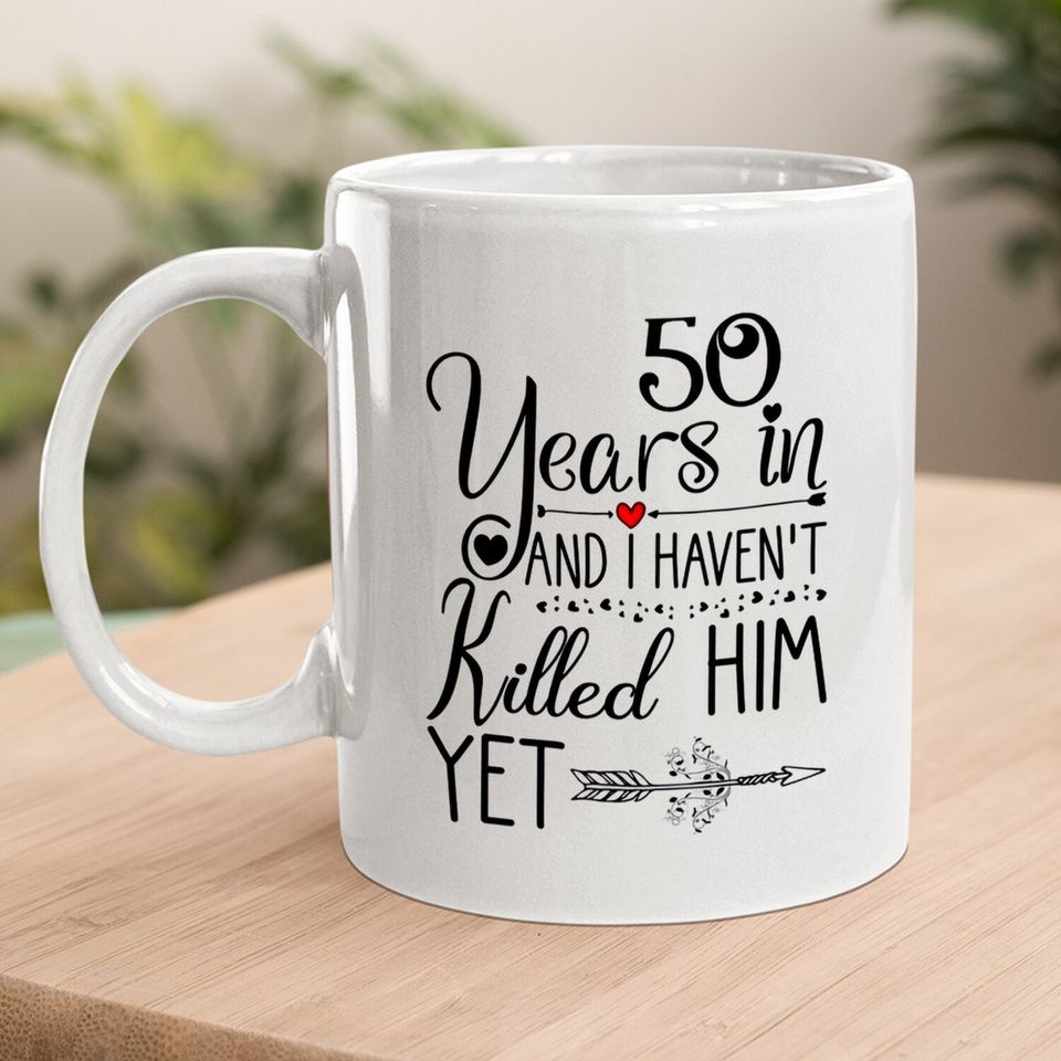 50th Wedding Anniversary Gift For Her 50 Years Of Marriage Premium Coffee.  mug
