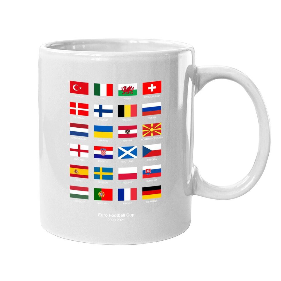 Euro 2021 Coffee Mug Teams Flags Football Cup