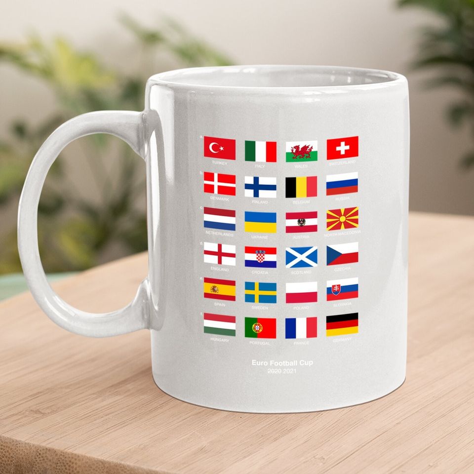 Euro 2021 Coffee Mug Teams Flags Football Cup