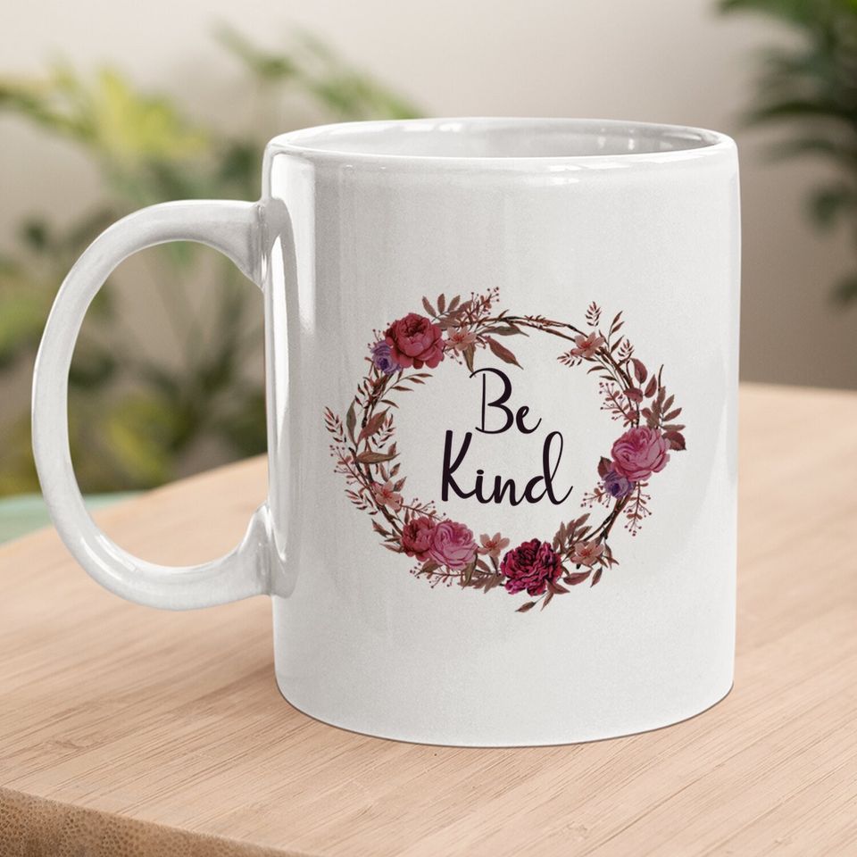 Be Kind Coffee Mug Summer Letter Print Short Sleeve Loose Tops Inspirational Graphic Mug