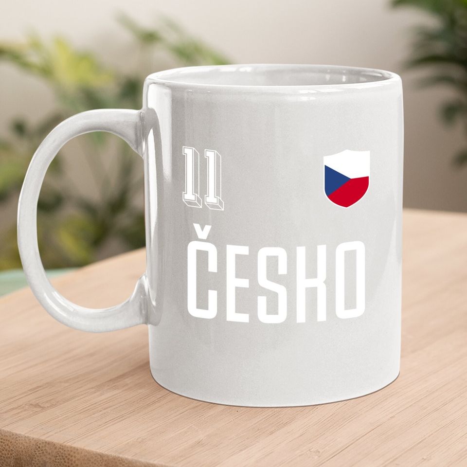 Retro Czech Republic Soccer Jersey Czechia Císlo 11 Coffee Mug