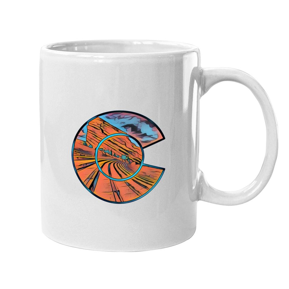 Colorado Red Rocks State Park Colorado Flag C Design Coffee Mug