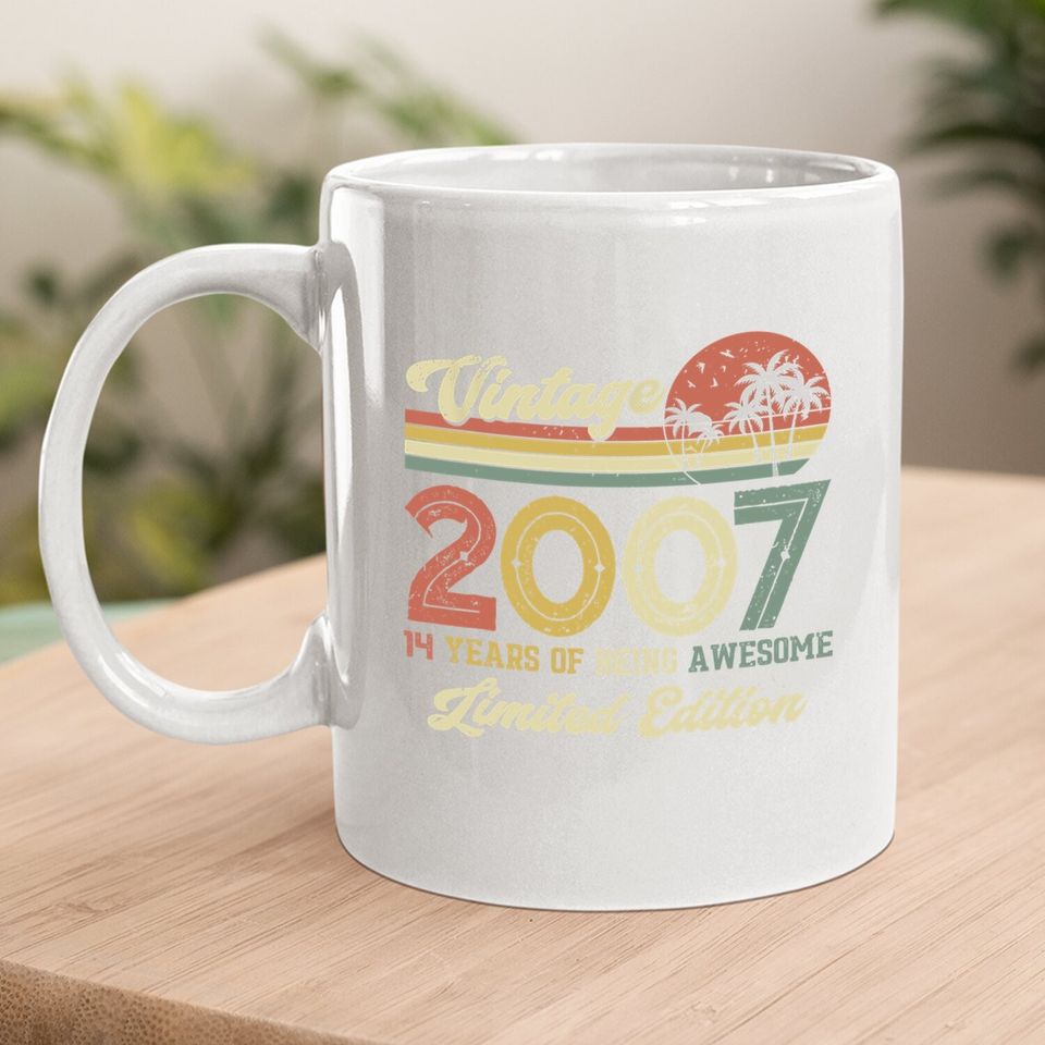 Vintage 2007 14th Birthday Gift Boys Girls Coffee Mug