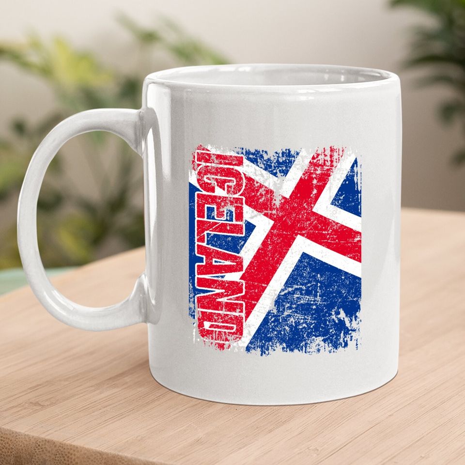 Iceland Flag Vintage Distressed Coffee Mug