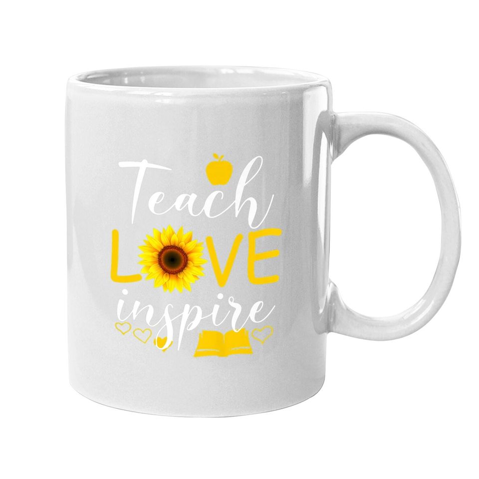 Teach Love Inspire Sunflower Teacher Gift Coffee Mug