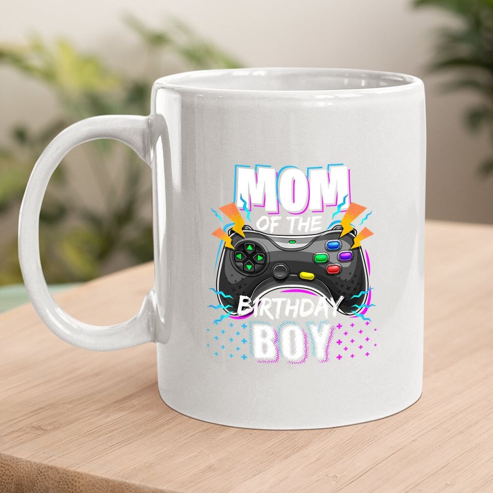 Mom Of The Birthday Boy Matching Video Gamer Coffee Mug