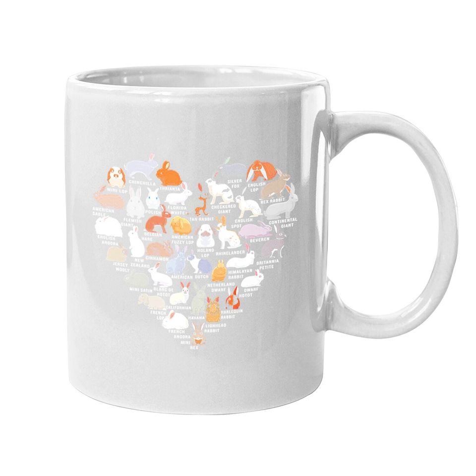 Love Bunnies Rabbit Heart Coffee Mug