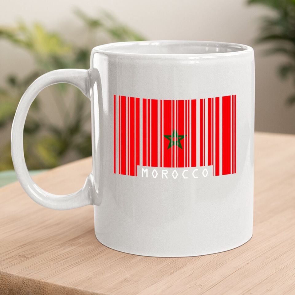 Morocco Barcode Style Flag - Premium Cotton Coffee Mug