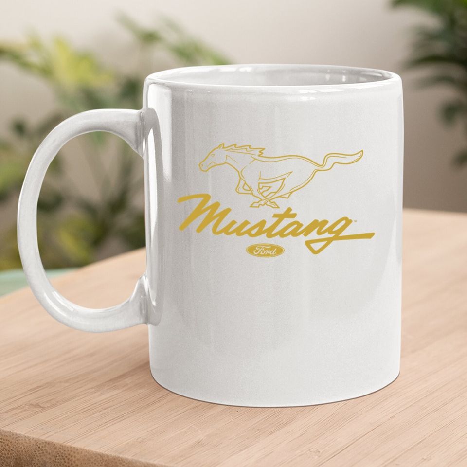 Ford Mustang Pony Script Logo Premium Coffee Mug