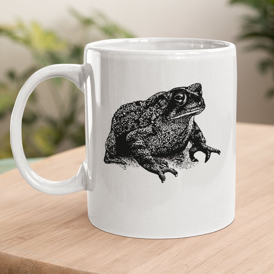 Fat Toad Minimalist Frog Amphibian Biology Realistic Coffee Mug