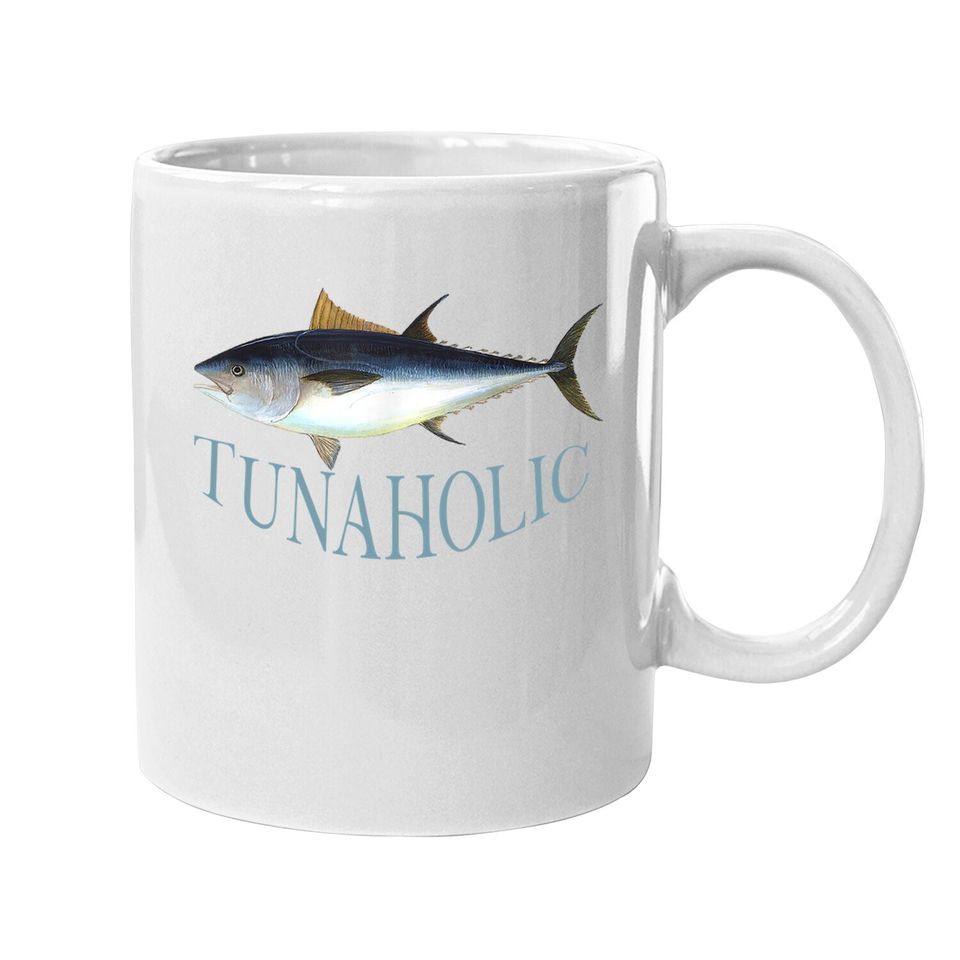 Tunaholic Bluefin Tuna Fish Illustration Fishing Fisherman Coffee Mug