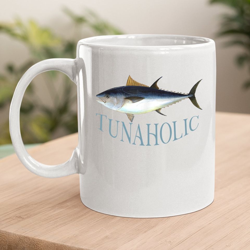 Tunaholic Bluefin Tuna Fish Illustration Fishing Fisherman Coffee Mug