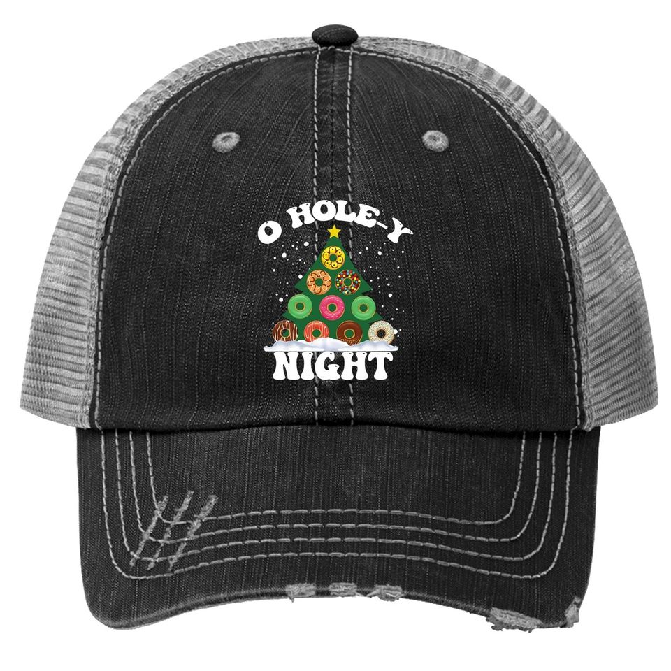 O Holy Night Funny Donuts Christmas Trucker Hats