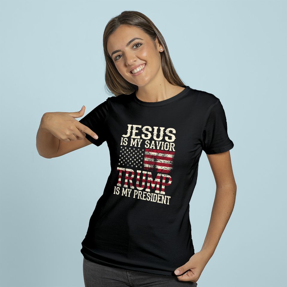 Funny American Jesus Is My Savior Trump Is My President Gift Hoodie