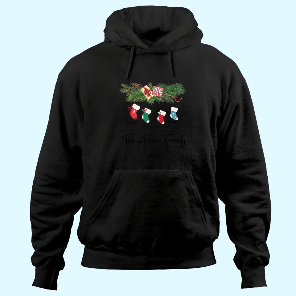 Merry Christmas Personalized Family Name Hoodies