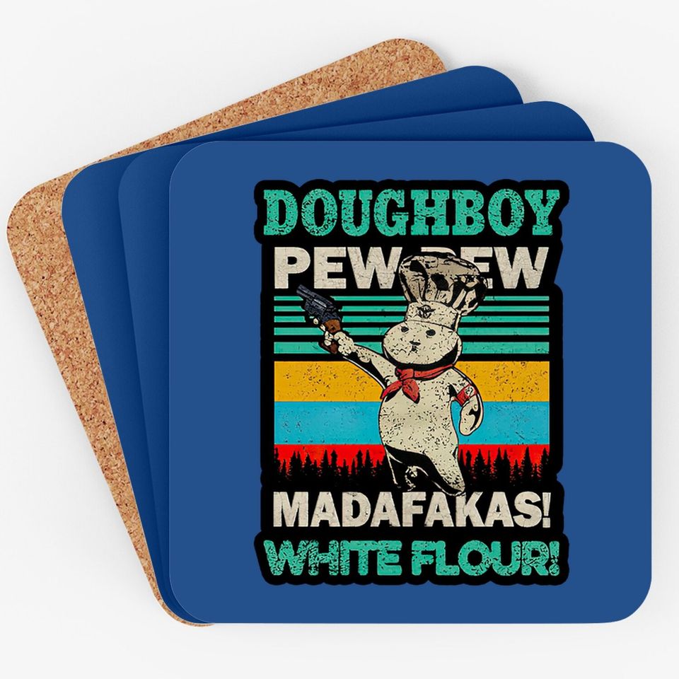 Doughboy Vintage PewPew Madafakas White Flour Coasters