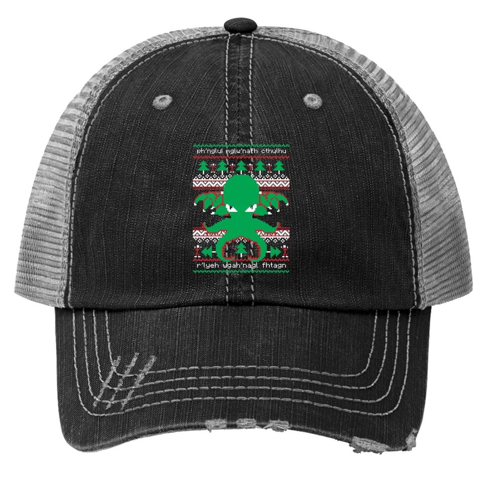 Cthulhu Christmas Ugly Trucker Hats