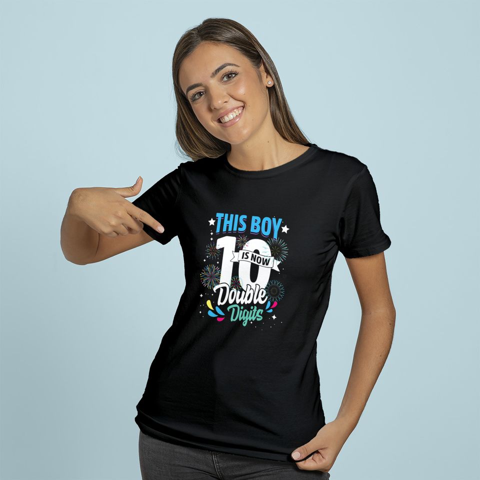 birthday for boys 10 years This Boy is Now 10 Double Digits Hoodie