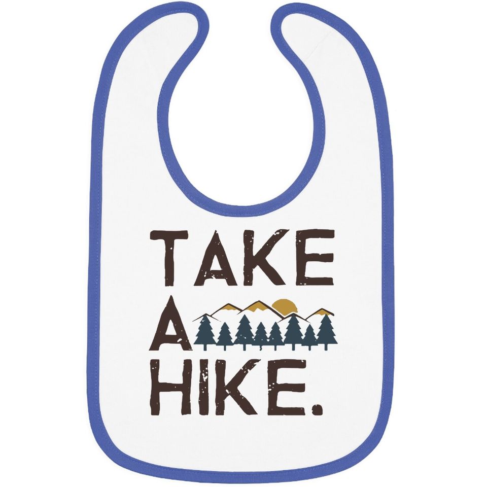 Take A Hike Printed Short Sleeves Baby Bib Casual Camping Hiking Graphic Bib Tops