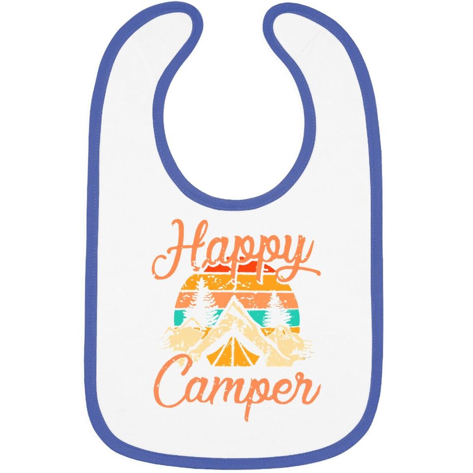 Happy Camper Bib Baby Bib Funny Cute Camper Bib Baby Bib For Camper Bib Baby Bib Graphic Letter Print Bib Baby Bib