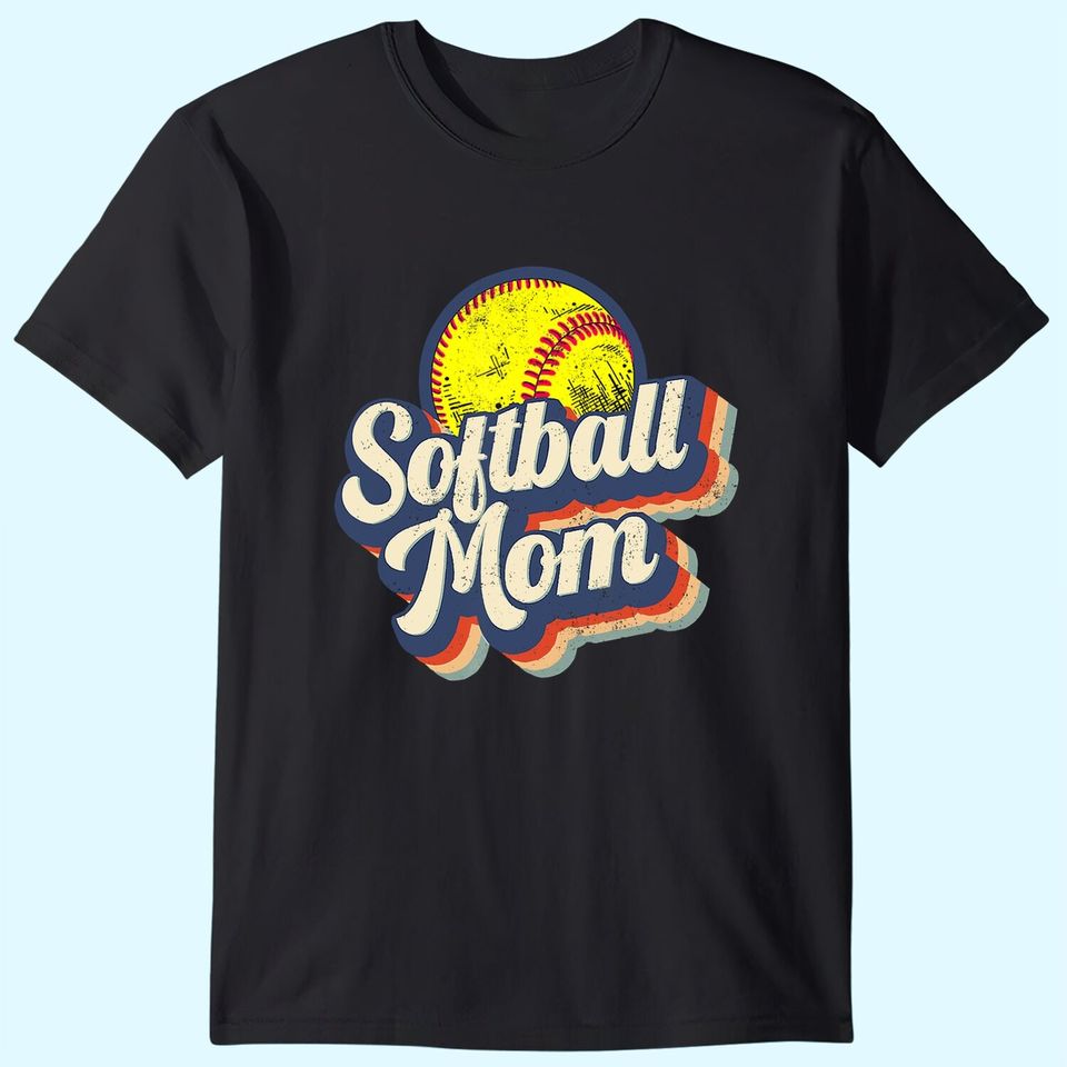 Retro Softball Mom Vintage Softball Mom Mother's T-Shirt