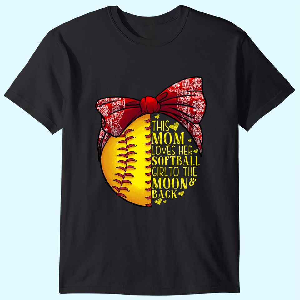 Softball Gift Mom Women Pitcher Catcher Girls Lovers T-Shirt