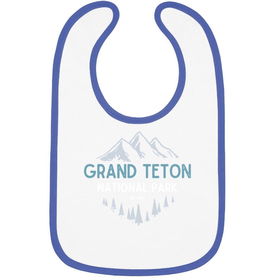 Grand Teton National Park Est 1929 Vintage National Park Wy Baby Bib
