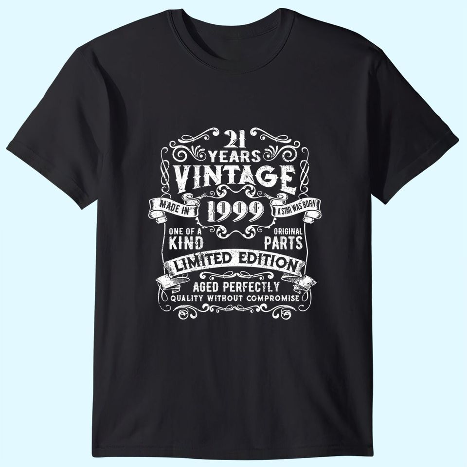 Vintage Made in 1999 21st Bithday GIft 21 Years Old Birthday T Shirt