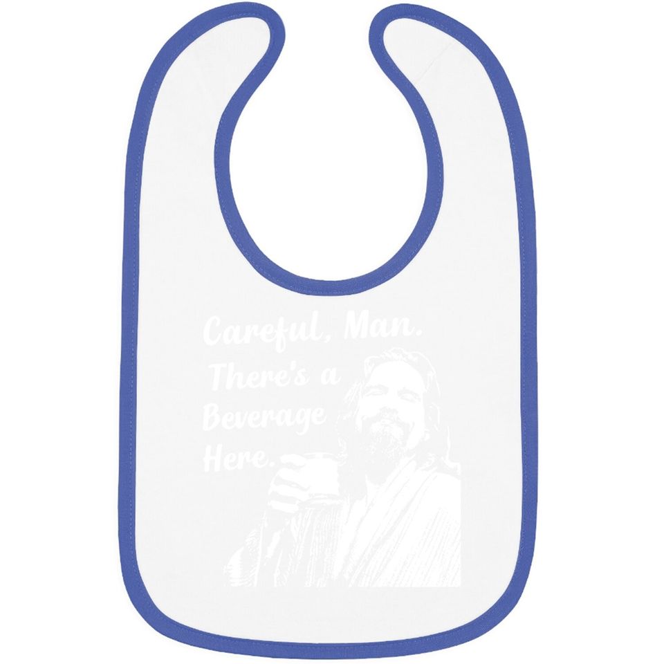 Big Lebowski Baby Bib Funny Movie Quote Bib Vintage 90s The Dude Abides Careful Man There's A Beverage Here