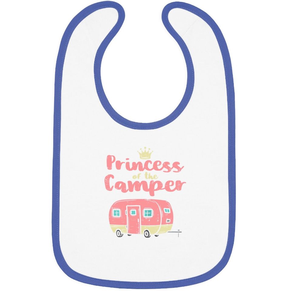 Princess Of Camper Cute Camping Van Trailer Rv Girls Baby Bib