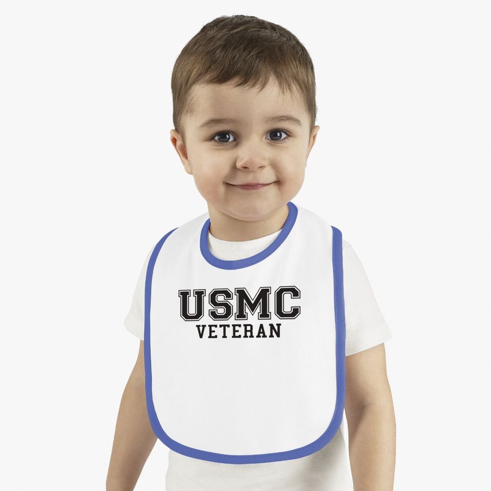 Usmc Veteran Athletic Logo Marines Short Sleeve Baby Bib