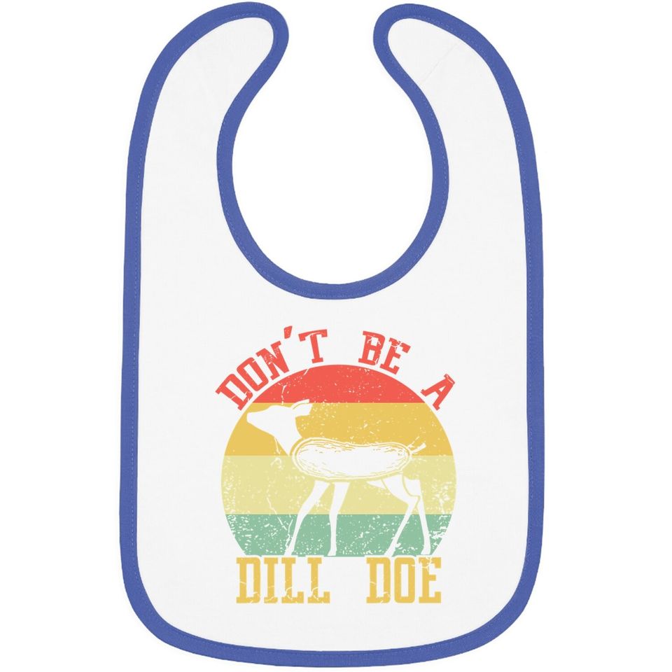 Dill Doe Retro Vintage Dill Pickle Funny Play On Words Baby Bib