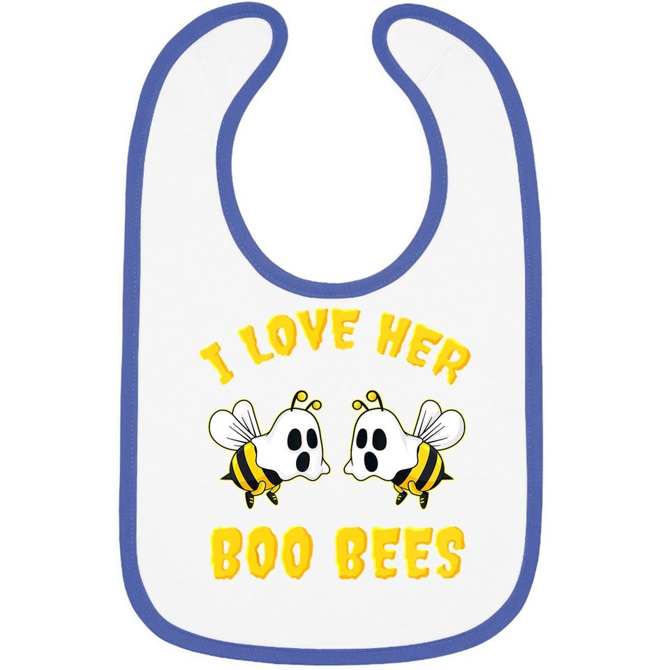 I Love Her Boo Bees Baby Bib