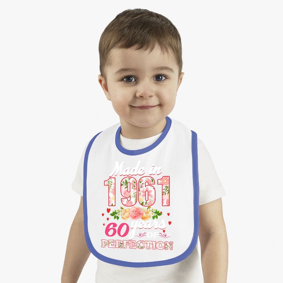 Made In 1961 Design 60 Years Old 60th Birthday Baby Bib