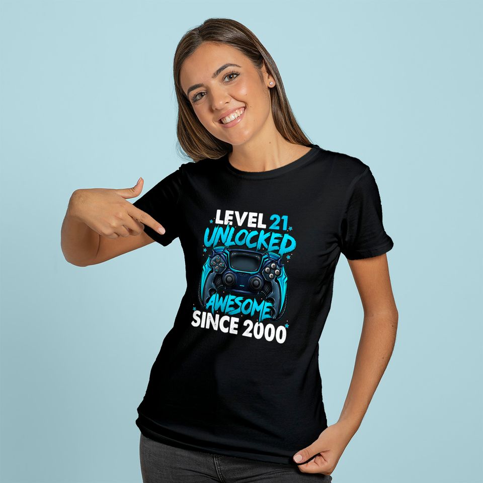 Level 21 Unlocked Awesome Since 2000 21st Birthday Hoodie